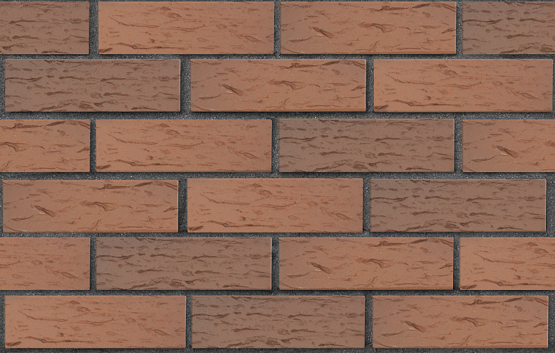 Кирпич лицевой пустотелый светло-коричневый флэш рустик