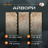 Кирпич лицевой пустотелый Винзер Айвори